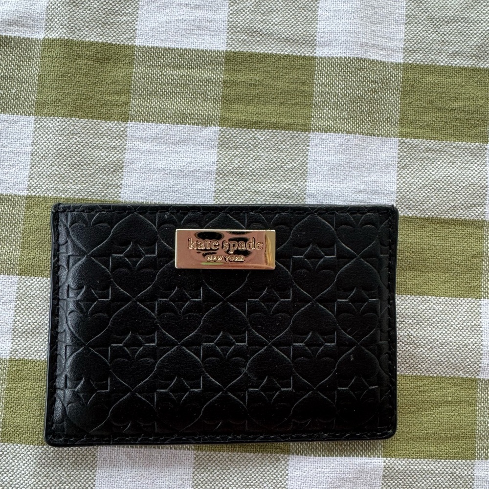 Kate Spade Black Embossed Card Holder